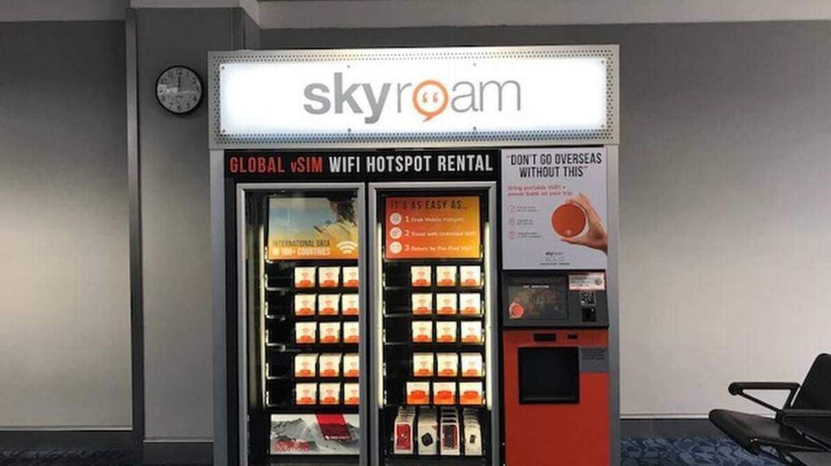 Where's the new place to get wireless at the airport? The vending machine, of course
